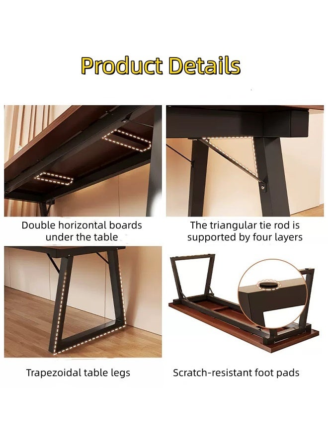 JCB CHIC مكتب كمبيوتر 120×60×75 سم، مكتب منزلي بسطح كبير وأرجل شبه منحرفة مستقرة، مكتب دراسة بسيط وعصري، مكتب ألعاب، مكتب كتابة، محطة عمل للمكتب المنزلي، سهل التجميع - Image 3