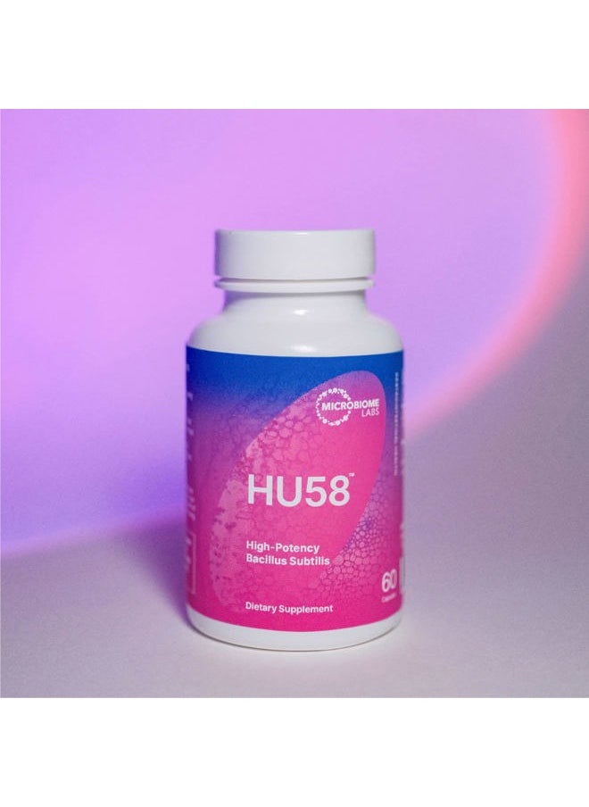 Microbiome Labs HU58 Bacillus Subtilis Probiotics for Women and Men - High Potency Spore Probiotic for Digestive Health & Immune Support - Daily Capsules with 10 Billion CFU (60 Capsules)  - Image 2