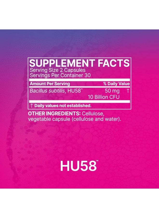 Microbiome Labs HU58 Bacillus Subtilis Probiotics for Women and Men - High Potency Spore Probiotic for Digestive Health & Immune Support - Daily Capsules with 10 Billion CFU (60 Capsules)  - Image 3