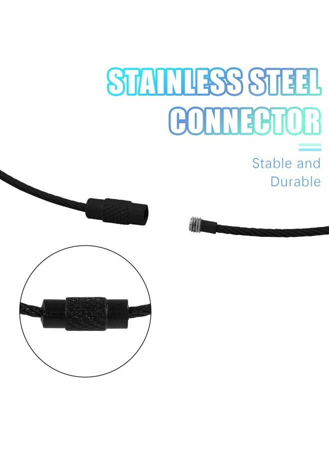 BokWin 20 Pcs Black Stainless Steel Wire Keychain,1.5mm-5.9 Inch Metal Wire Ring for Luggage Tag Loops Cable Loop Ring - Image 3
