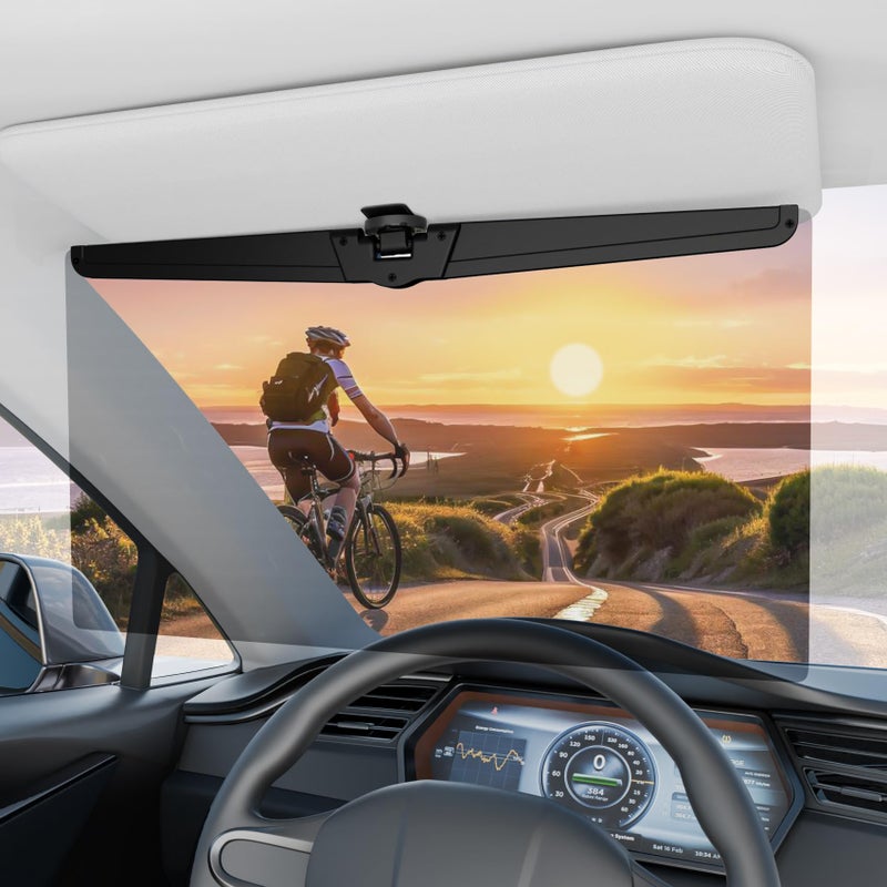 Veharvim Sun Visor Extender for Cars, Polarized Car Visor Extender Sun Blocker UV400, Adjustable Visor Extension, Clip on Sun Visor for Car, Universal, Glare, UV Protector (Large(1 Pack)) - Image 1