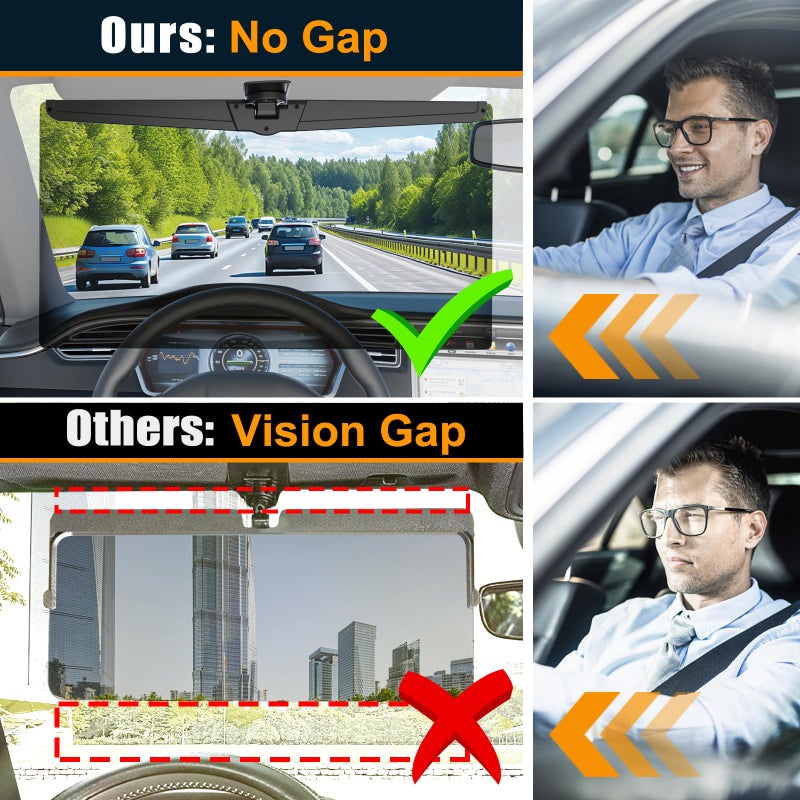 Veharvim Sun Visor Extender for Cars, Polarized Car Visor Extender Sun Blocker UV400, Adjustable Visor Extension, Clip on Sun Visor for Car, Universal, Glare, UV Protector (Large(1 Pack)) - Image 3