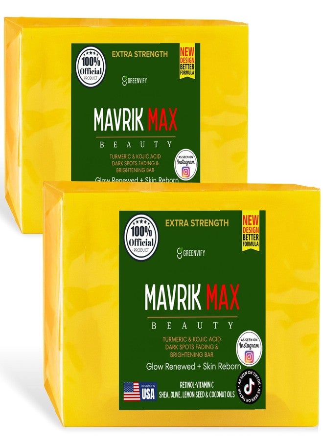 GREENVIFY Mavrik Max Beauty Turmeric & Kojic Acid Dark Spots Fading Bar, Extra Strength Formula with Retinol, Vitamin C, Shea Oil, USA Made - Image 1