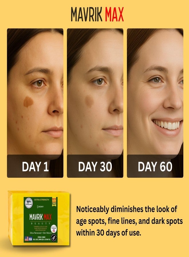 GREENVIFY Mavrik Max Beauty Turmeric & Kojic Acid Dark Spots Fading Bar, Extra Strength Formula with Retinol, Vitamin C, Shea Oil, USA Made - Image 5