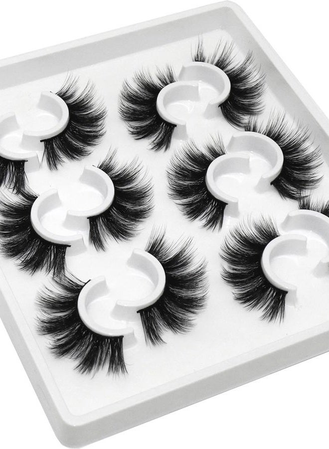 Losha Lashes 6 Pairs Fluffy False Eyelashes for Women 20mm Long Dramatic Faux Mink Strip 5D Lashes Pack for Gorgeous Makeup - Image 1