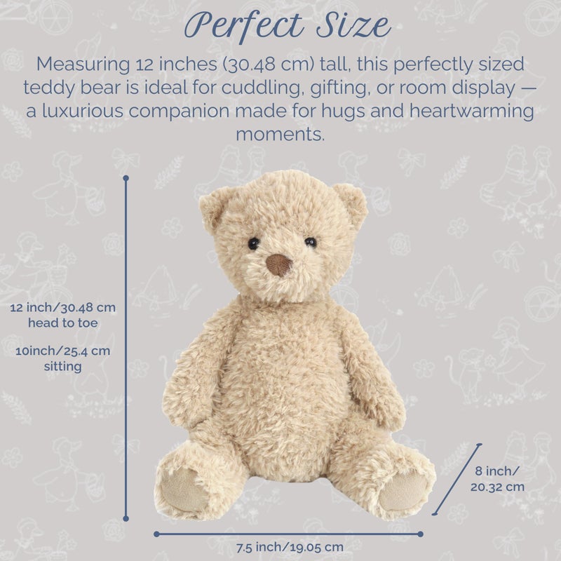 MON AMI Marshmallow The Bear Stuffed Animal | 12-Inch Soft & Cuddly Teddy Bear Plush Toy | Huggable Gift for All Ages | Luxurious Nursery DÃ©cor & Plush Companion - Image 3