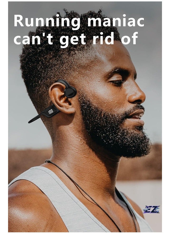 ELTRAZONE Open Ear Wireless Bluetooth Headphones, Air Conduction Earbuds for Running, Cycling & Workout – Waterproof IPX5, Over-Ear Design with Built-in Mic for iPhone & Android, Gym Use (Black) - Image 2