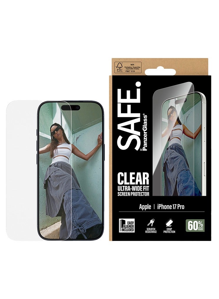 PanzerGlass SAFE Screen Protector Ultra-Wide Fit iPhone 17 Pro - Clear - Image 1