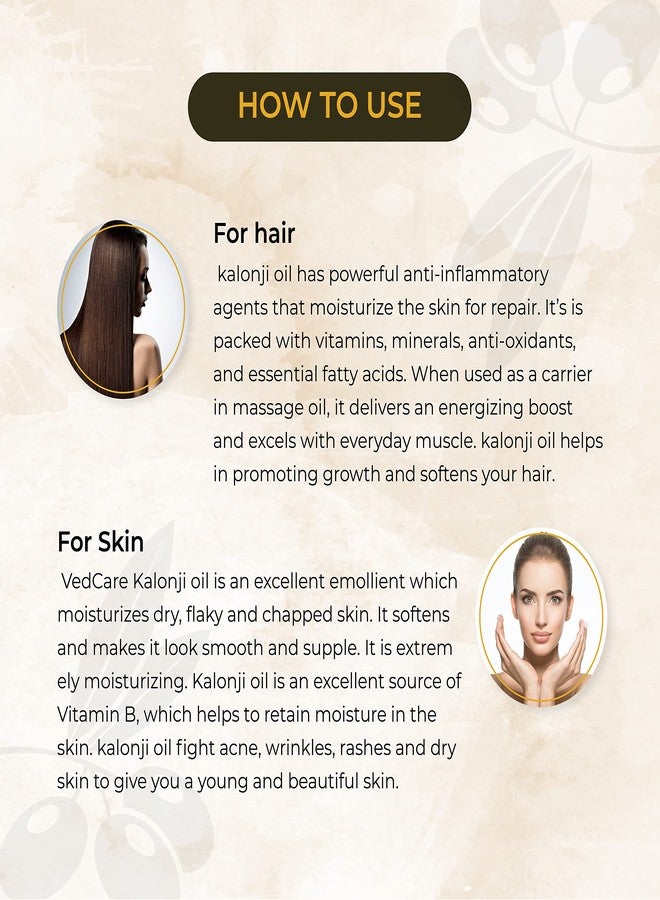 Vedcare 100% Pure & Natural Kalonji Oil (Black Seed Oil) For Healthy Hair & Skin (250 ml) - Image 3