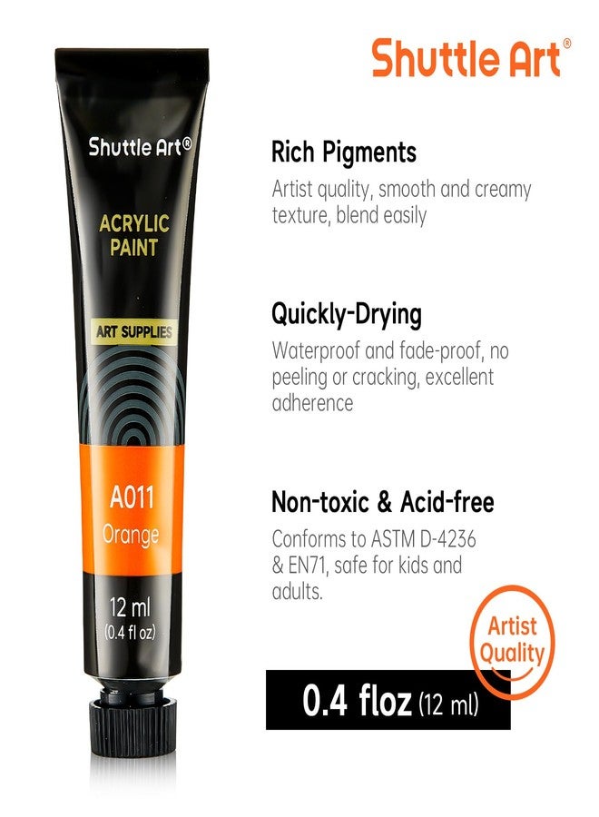 Shuttle Art Acrylic Paint Set, 15 x 12ml Tubes Artist Quality Non Toxic Rich Pigments Colors Perfect for Kids Adults Beginners Artists Painting on Canvas Wood Clay Fabric Ceramic Crafts - Image 3