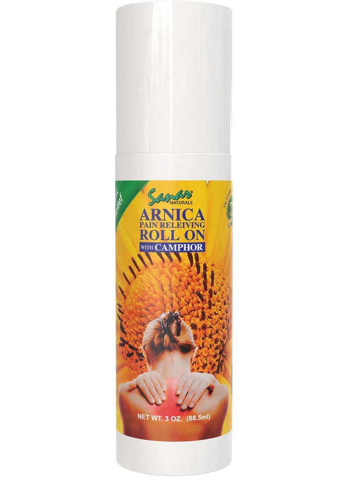 Sanar Naturals Sanar Naturals Arnica Roll On, 3 oz - Quick Pain Relief of Joint Pain, Muscle Pain, Muscle Soreness, Lower Back Pain and Neck Pain, Contains Menthol and Camphor, Non-Greasy 
