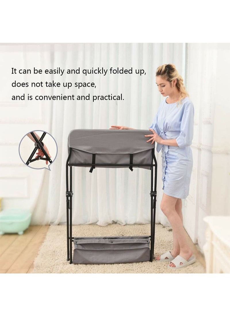 Portable Baby Changing Table Folding with Wheels and Storage Bag Diaper Station Nursery Organizer for Infant