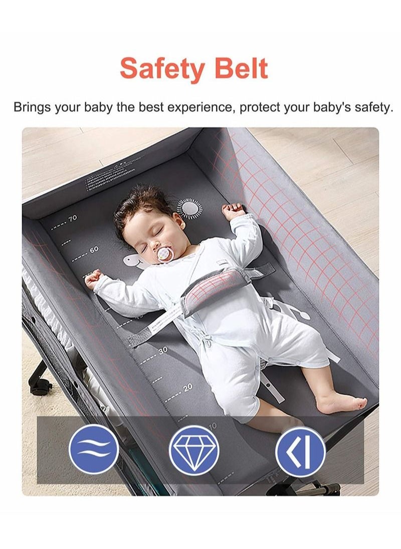 Portable Baby Changing Table Folding with Wheels and Storage Bag Diaper Station Nursery Organizer for Infant