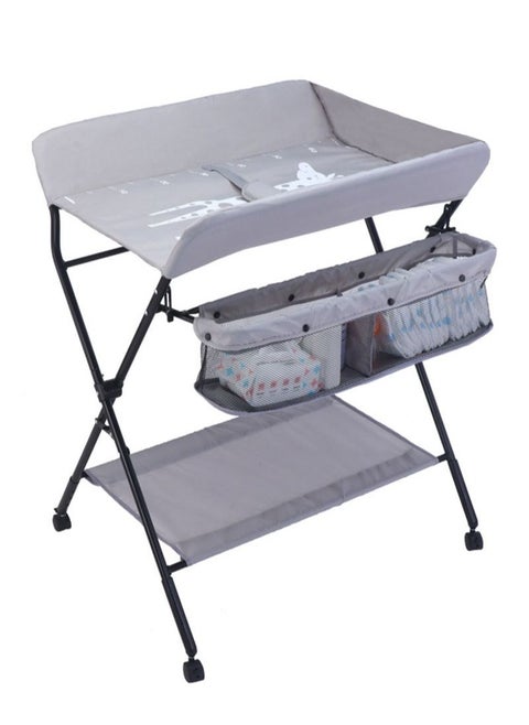 Portable Baby Changing Table Folding with Wheels and Storage Bag Diaper Station Nursery Organizer for Infant