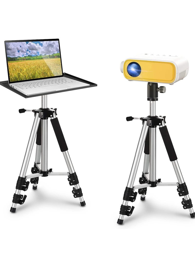 AROAQ Projector Tripod Stand Laptop Tripod Lightweight Aluminum Alloy Travel Universal Portable Camera Telescoping Legs Tripod with Tray and Ball Head Carry Bag For Projectors  - Image 1