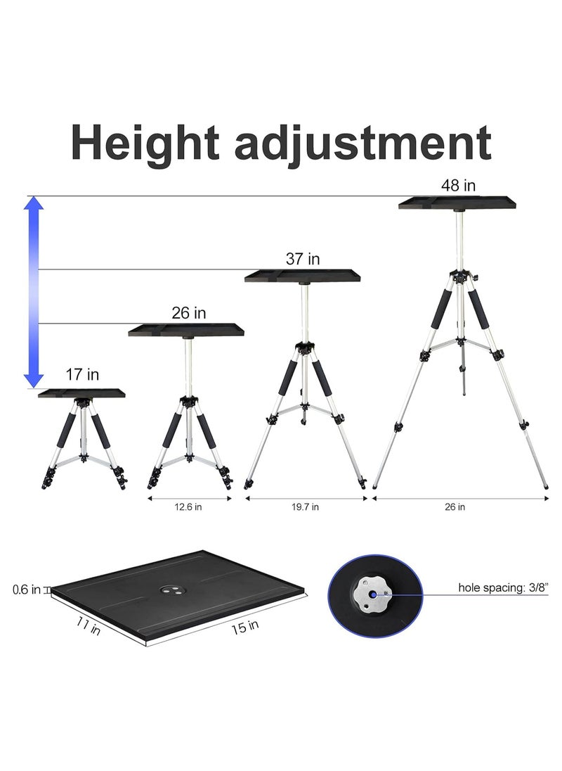 AROAQ Projector Tripod Stand Laptop Tripod Lightweight Aluminum Alloy Travel Universal Portable Camera Telescoping Legs Tripod with Tray and Ball Head Carry Bag For Projectors  - Image 4