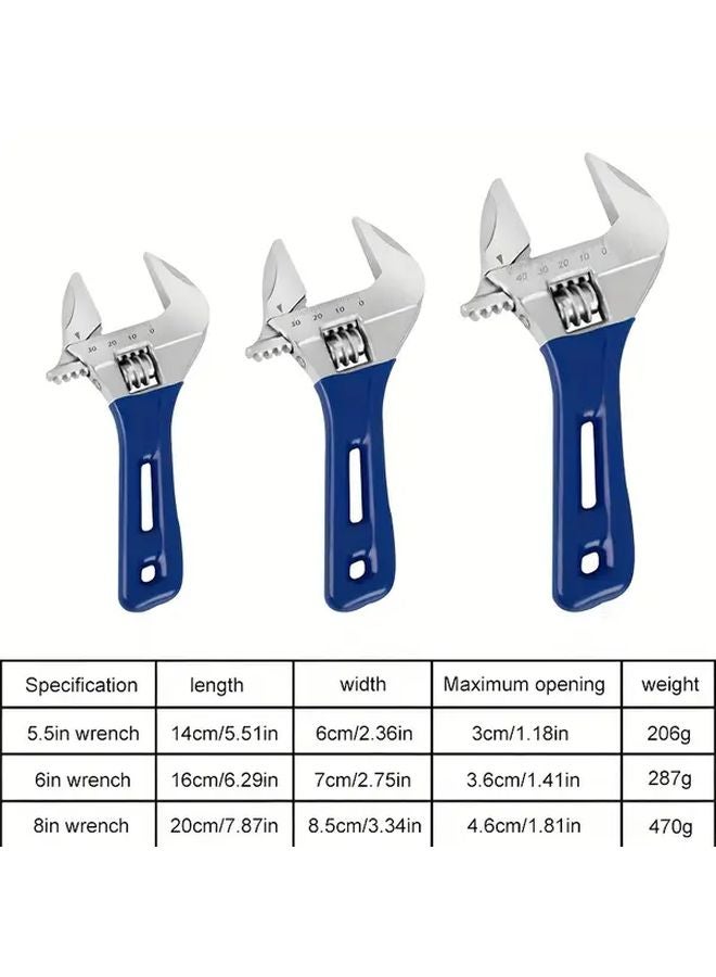 مفتاح راتش كبير قابل للتعديل مفتوح الطرف 5.5 بوصة أداة عالمية عالية القوة - Image 3