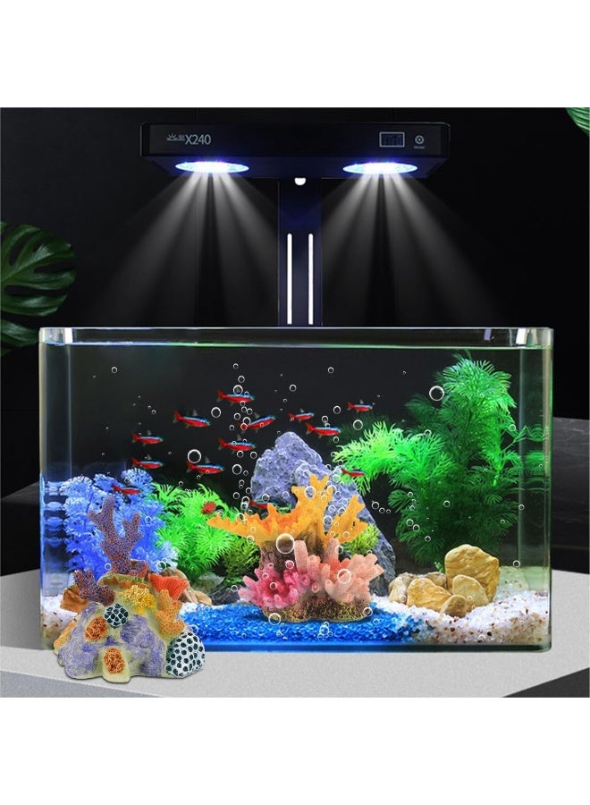 Relex 2PCS Artificial Coral Reef Decorations, Realistic Aquarium Plants Colorful Fish Tank Ornament for Fish Tank Accessories, Aquarium Landscape Decor, Resin (Coral) - Image 5