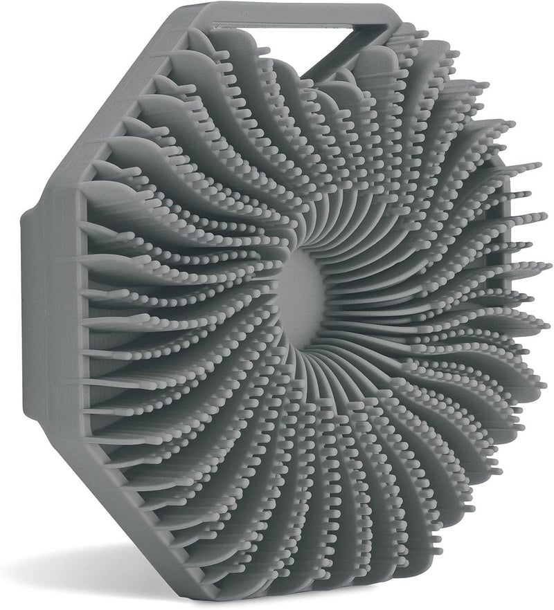 Angzhili Silicone Body Brush Soft Body Scrubber Shower Brush Exfoliating Cleaning Brush Shower Bath Scrubber Grey