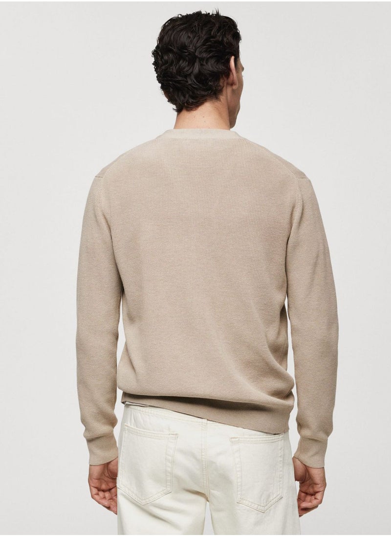 Mango Man - Button Detail Ribbed Cardigan - Image 1