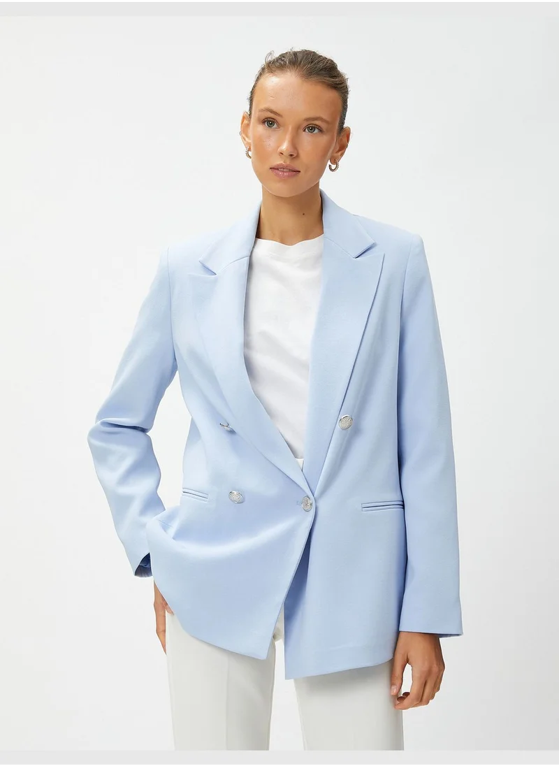 كوتون Wrapped Button Blazer Jacket