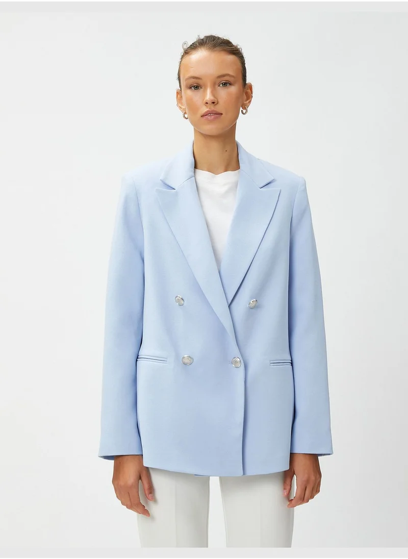 كوتون Wrapped Button Blazer Jacket