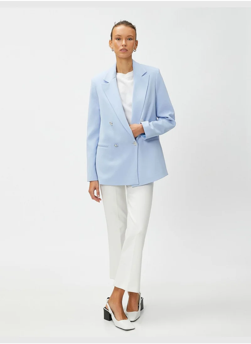 كوتون Wrapped Button Blazer Jacket