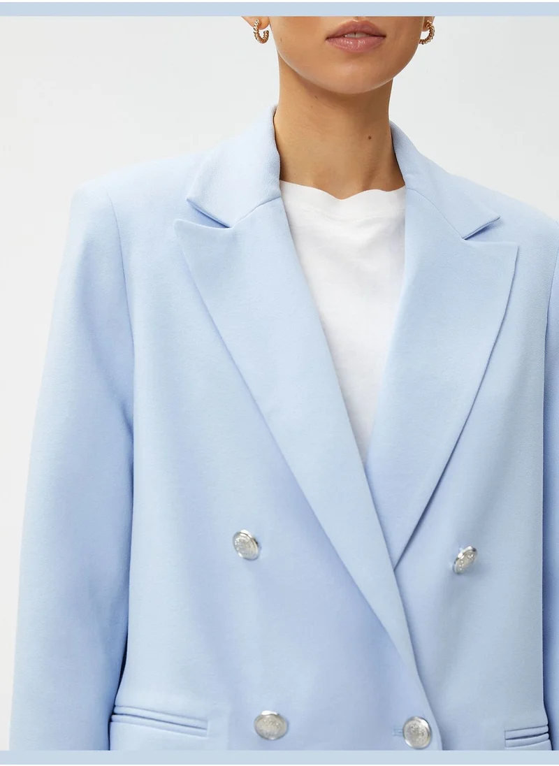 كوتون Wrapped Button Blazer Jacket