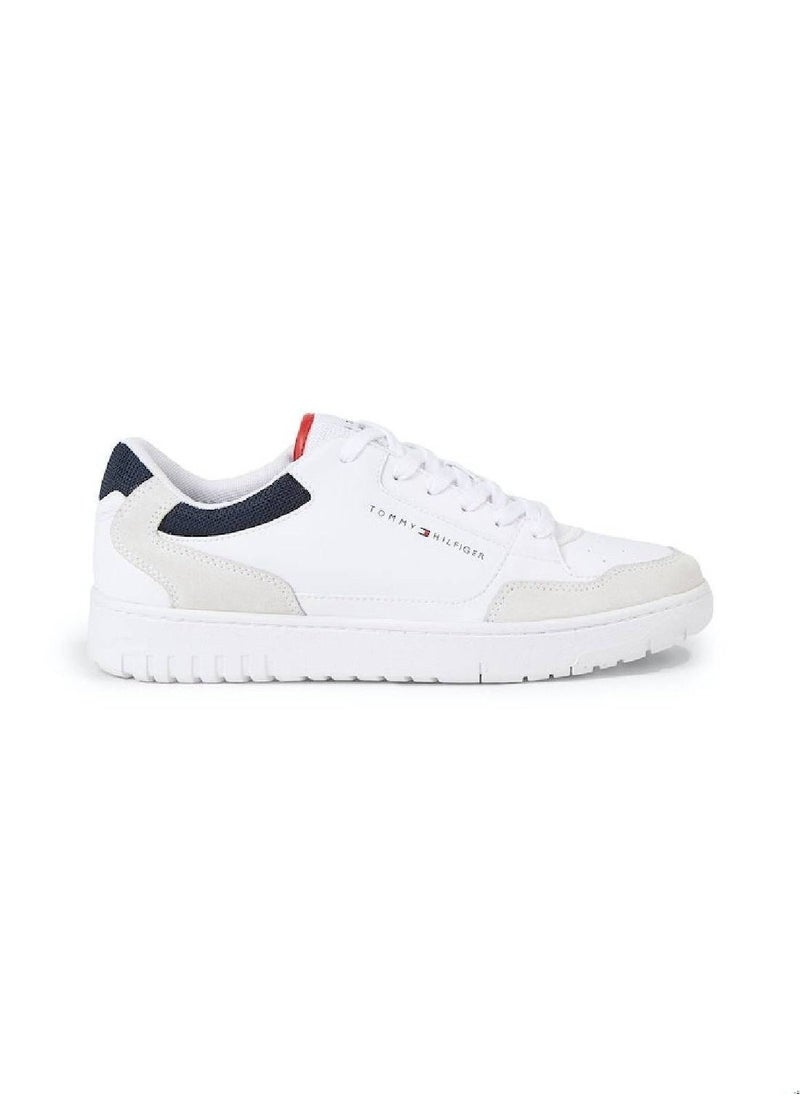 TOMMY HILFIGER - Men's Essential Leather Fine Cleat Basketball Trainers -  Leather mix upper, White - Image 1