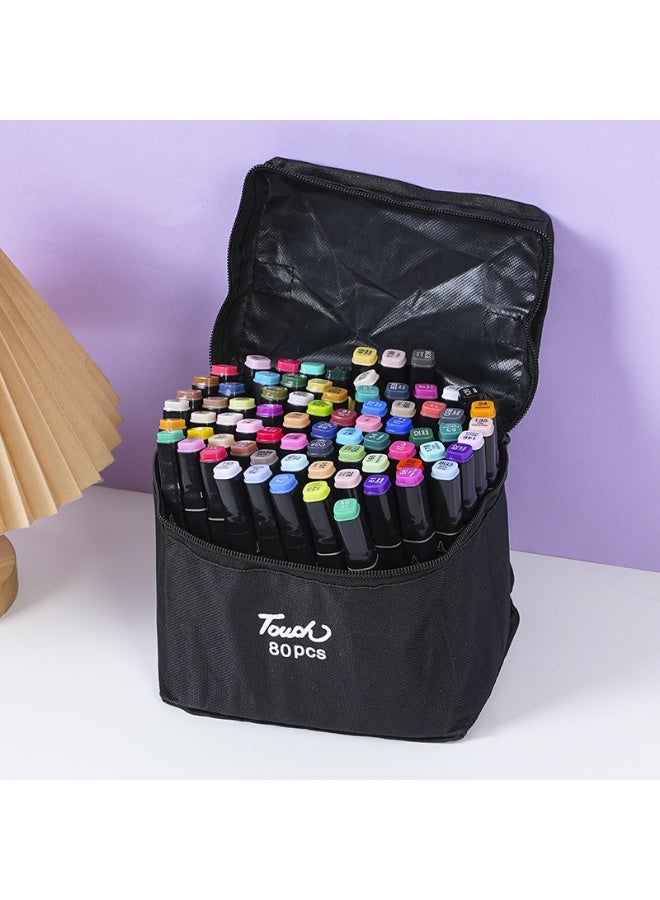 80-Piece Graphic Marker Pen, Dual Pen Tip Drawing Markers Pen with bag - Image 1