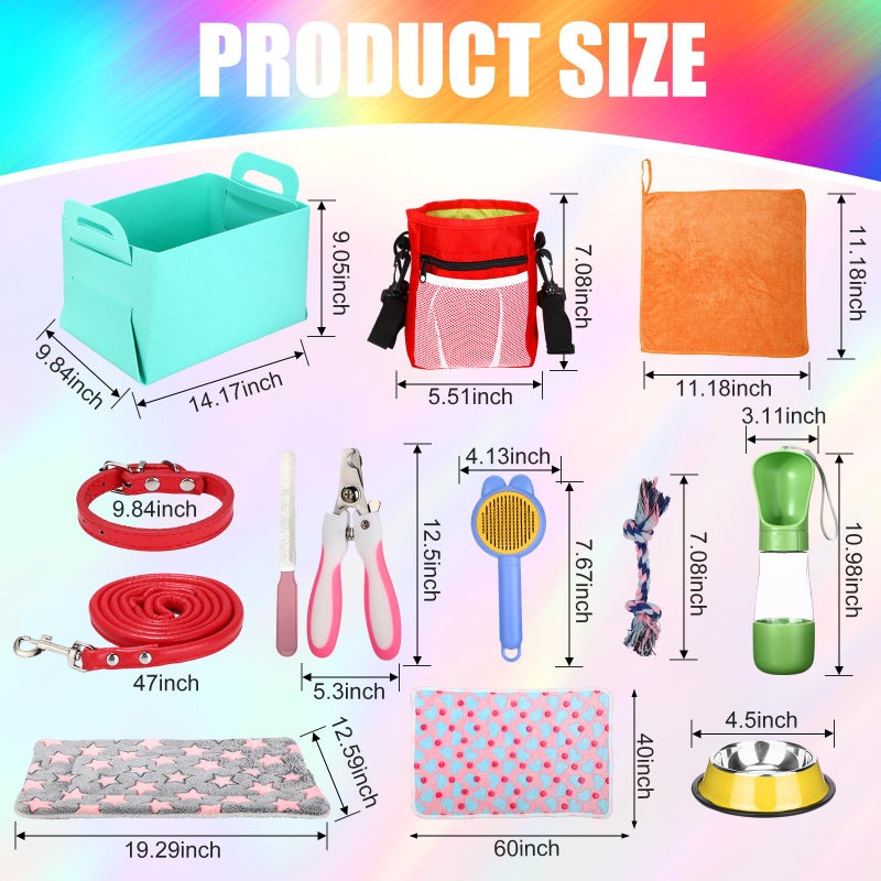 Abbylike 50 Pcs Puppy Supplies Starter Kit for Small Dogs Puppy Essentials Includes Leash, Bowls, Teeth Brushes, Water Bottle, and More Accessories for Dogs Pet Day Welcome Gift(Colorful) - Image 4