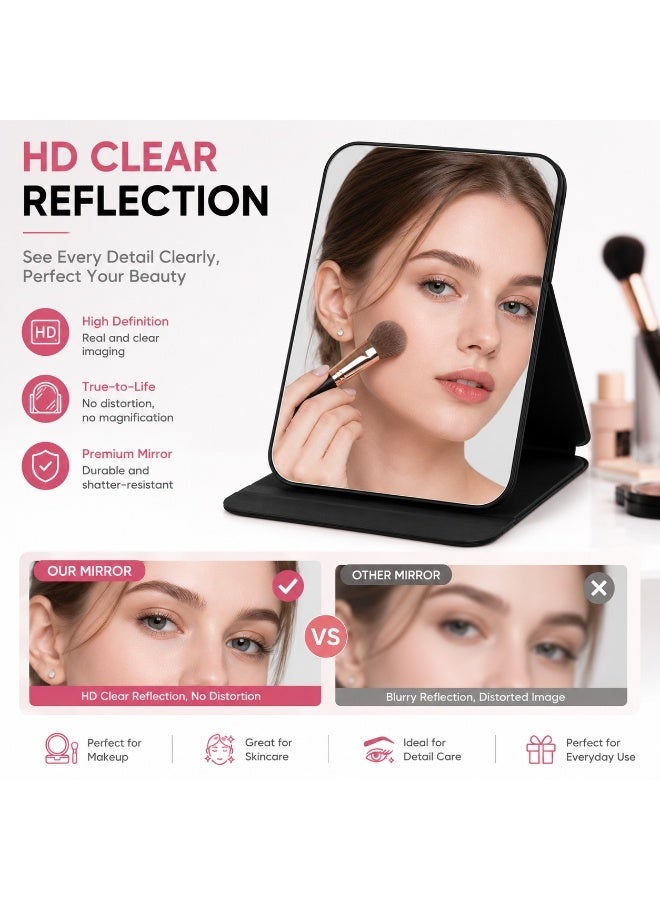 Foldable Makeup Mirror with Adjustable Angle, Portable Desktop Vanity Mirror, Compact Travel Cosmetic Mirror for Home, Office and Travel - Image 3