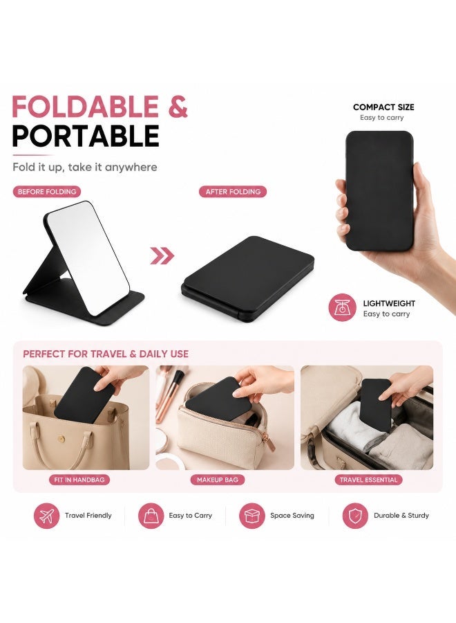 Foldable Makeup Mirror with Adjustable Angle, Portable Desktop Vanity Mirror, Compact Travel Cosmetic Mirror for Home, Office and Travel - Image 5