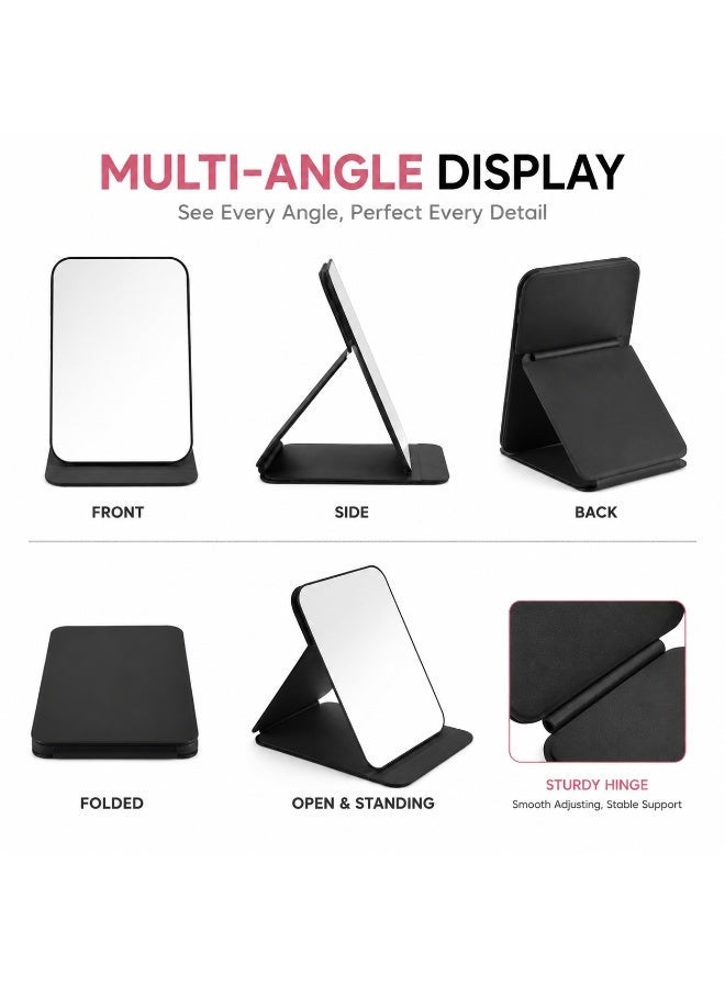 Foldable Makeup Mirror with Adjustable Angle, Portable Desktop Vanity Mirror, Compact Travel Cosmetic Mirror for Home, Office and Travel - Image 2
