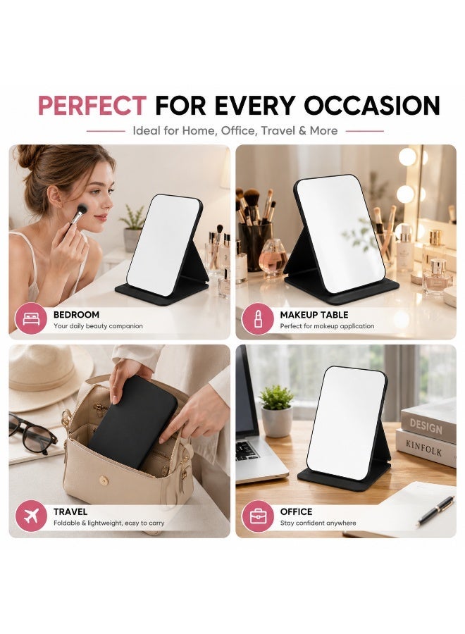 Foldable Makeup Mirror with Adjustable Angle, Portable Desktop Vanity Mirror, Compact Travel Cosmetic Mirror for Home, Office and Travel - Image 4