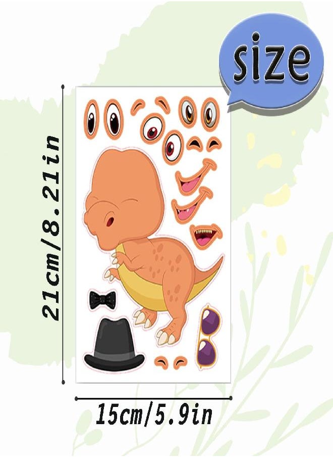 DaiUni 24 Sheets 8.27''×5.9'' Make Your Own Stickers for Kids Toddlers, Make a Face Stickers Mix and Match with Unicorn Dinosaur Horse and Sea Animals for Kids Party Favors Activities  - Image 4