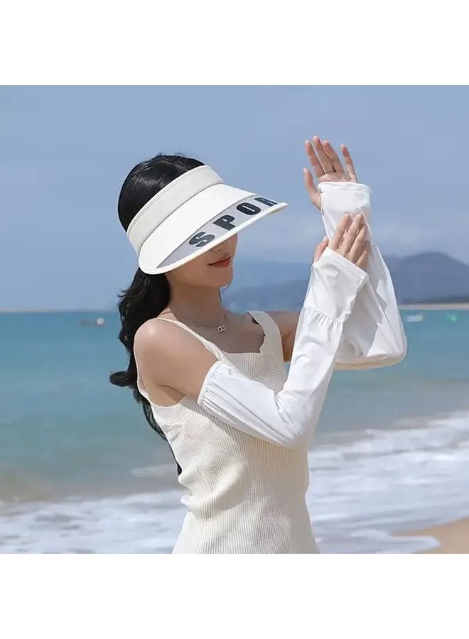 Black Sun Protection Arm Sleeves Lightweight Elastic for Outdoor Driving Cycling - Image 4