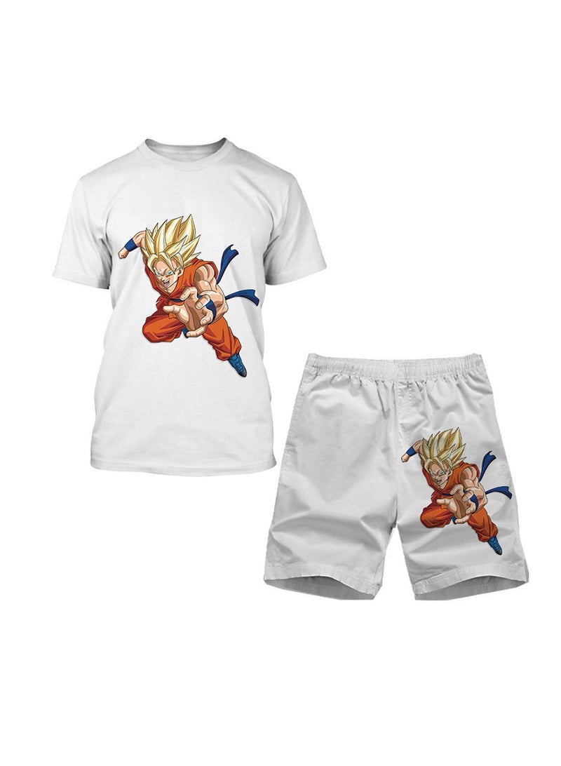 KUYING Summer Dragon Ball Shirt+Shorts Sports And Leisure Two Piece Set  - Image 1