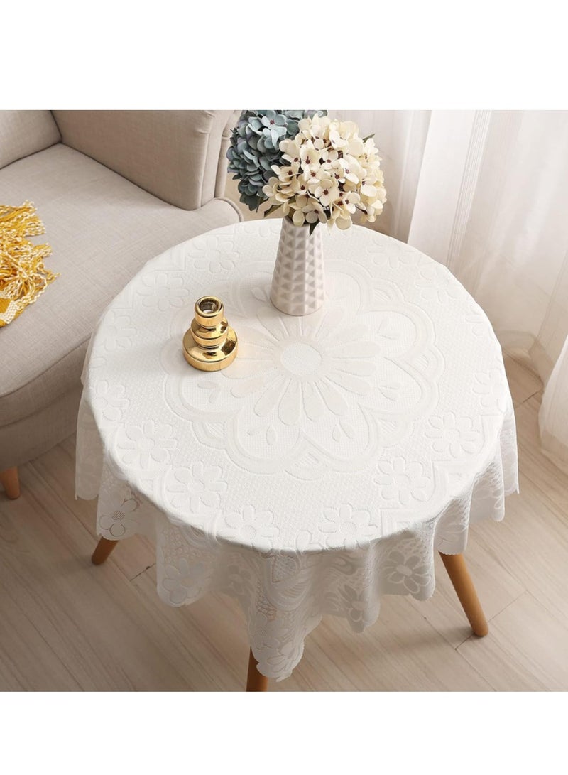 Nordic style lace tablecloth European tablecloth decorative tablecloth dust-proof tablecloth suitable for round table square table (size: 90cmX90cm) - Image 3