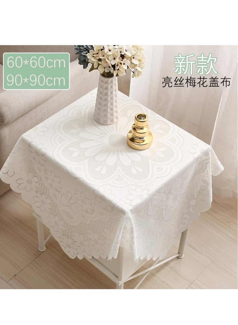 Nordic style lace tablecloth European tablecloth decorative tablecloth dust-proof tablecloth suitable for round table square table (size: 90cmX90cm) - Image 2
