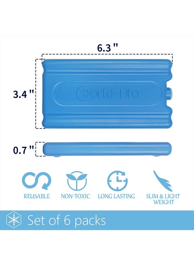 WORLD-BIO - Blue 6 Pack Reusable Freezer Meal Holder with Leakproof Insulation - Image 1