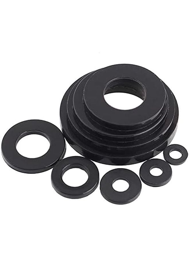 M6x18x1 5mm Nylon 66 Flat Washer Spacer Gasket Ring 20 Pieces Black Plastic Durable - Image 1