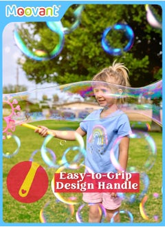 Moovant 36PCS Big Bubble Wands Set with Tray, Giant Bubble Wands Bulk for Kids, Safe Summer Outdoor Educational Toy Set, Various Shapes Fun Bubble Blowing Toys  - Image 5