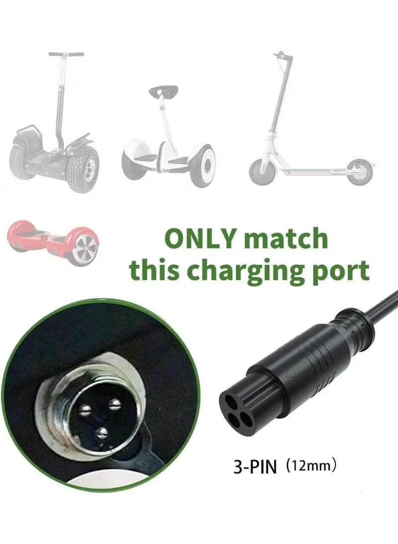 54.6V 2A Charger for 48V Lithium Battery Electric Scooter Hoverboard eBike Power Adapter 3-Prong Connector. - Image 3