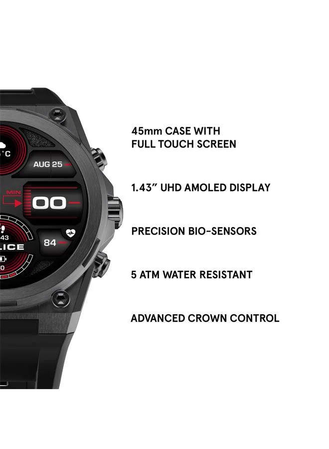 Police Black/Blue My Avatar 2 Interchangeable Strap, AMOLED, Dual Time, 5ATM, GPS Smartwatch for Men | Best Price UAE