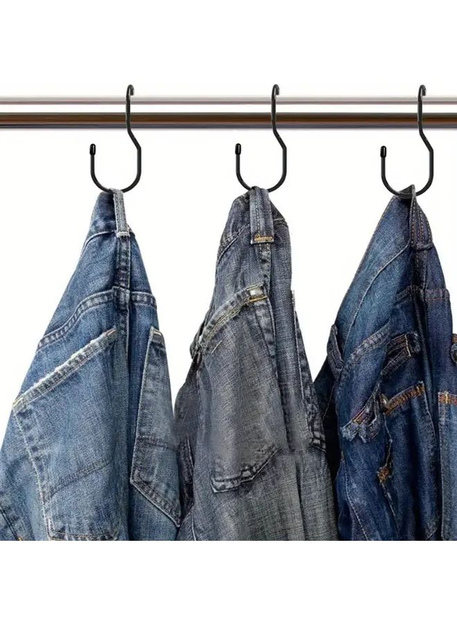 6PCS Black S Shape Hooks For Closet Hanging Metal Hangers Kitchen Organizer - Image 4