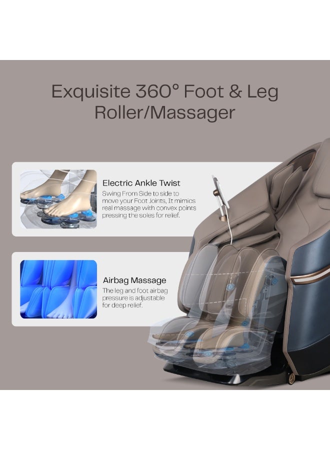 ROTAI ROTAI RT5652 Full Body Massage Chair –10-Year Warranty + Buy Back Insurance, 4D Foot Rollers, Heating, 22 Auto Programs, Space Capsule Design, Zero Gravity, 7" Touch Tablet, Voice Control (BLUE GREY)  - Image 5