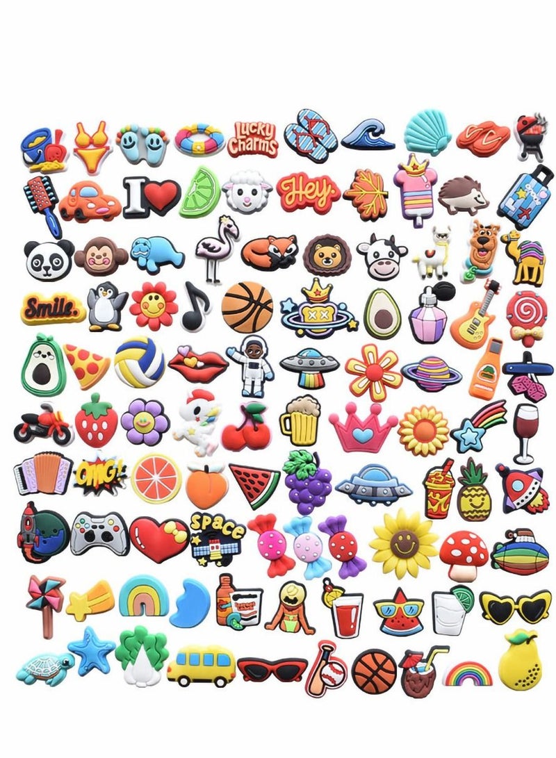Hole Shoe Buckle 100 Pieces of Different Shapes of PVC Shoe Jewelry Cute Style Bracelet Wristband Decoration Soft Rubber Shoe Flower Birthday Party Charm - Image 3