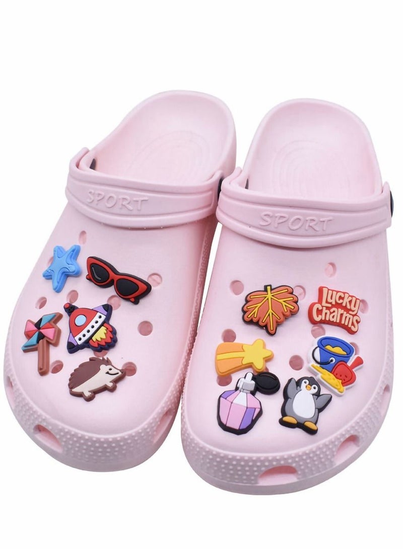 Hole Shoe Buckle 100 Pieces of Different Shapes of PVC Shoe Jewelry Cute Style Bracelet Wristband Decoration Soft Rubber Shoe Flower Birthday Party Charm - Image 2