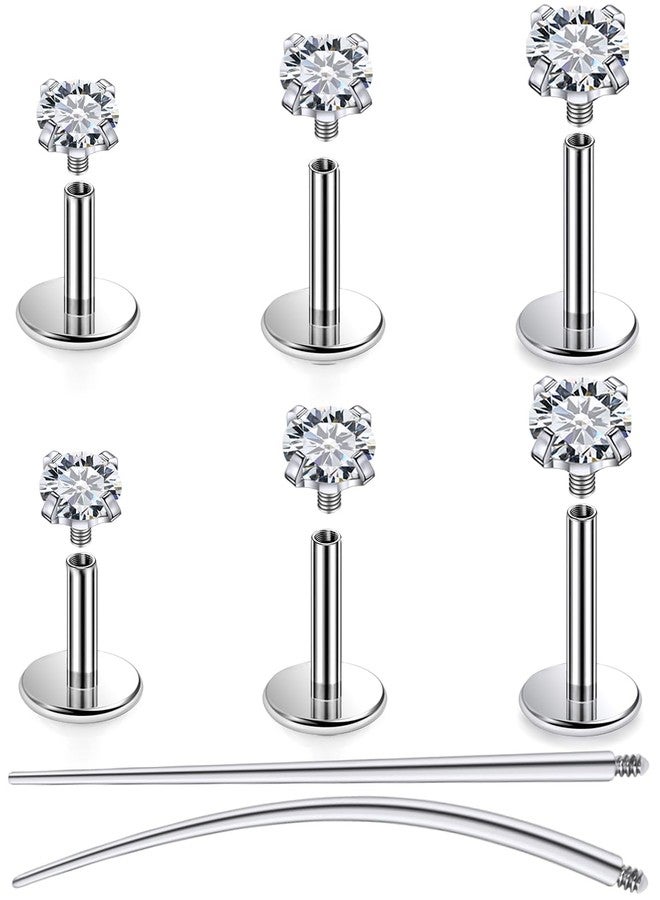 Ocptiy 16G Titanium Flat Back Nose Rings Stud Screw on in Lip Labret Nose Monroe Medusa Ashley Ring Hypoallergenic Implant Garde Cartilage Tragus Helix Conch Earrings Stud Piercing Jewelry Women Men - Image 1